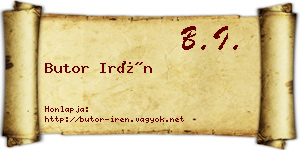 Butor Irén névjegykártya